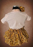 Baby and Toddler Cheetah Print Paper Bag Style Skirt w/Matching Headband(Onesie Not Included)