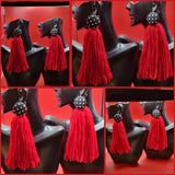 Button Tassel Earrings (Available in 3 sizes; See Picture)