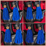 Button Tassel Earrings (Available in 3 sizes; See Picture)