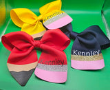 Pencil Bow Plain or  w/Name or Grade (Include Name Or Grade at Checkout)