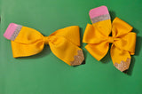 Two-Tailed Pinwheel Pencil Hairbow