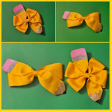 Two-Tailed Pinwheel Pencil Hairbow